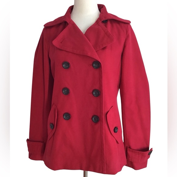 Gap Red Cotton Coat Size Medium - Picture 4 of 6